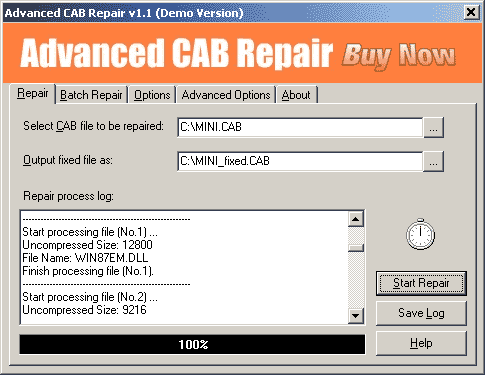 Advanced CAB Repair Screenshot